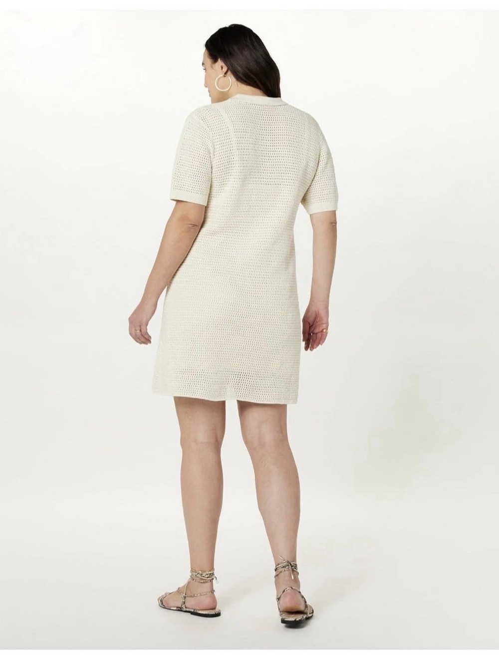 Crochet Dress The Drop Melia Collared Mini Women's Size Large New FAST SHIPPING - Picture 4 of 7
